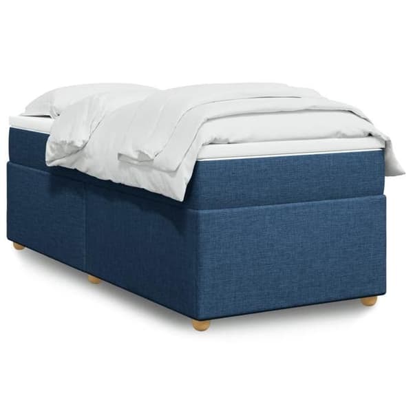 Maison Exclusive - Sengestel med springmadras Blå 90x200 cm Stof