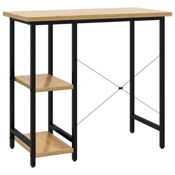 Maison Exclusive - Sort og lys egetræ computerbord 80x40x72cm MDF og metal Svart