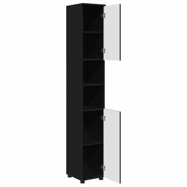 Maison Exclusive - Badeværelsesskab med opbevaring Sort 30 x 35 x 192 cm