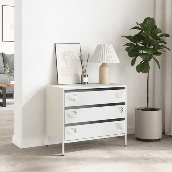 Maison Exclusive - Buffé vit 68x39x58,5 cm kallvalsat stål Vit