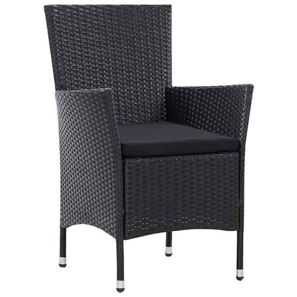 Maison Exclusive - Utomhusmatgrupp 5 delar Flätad resin Svart