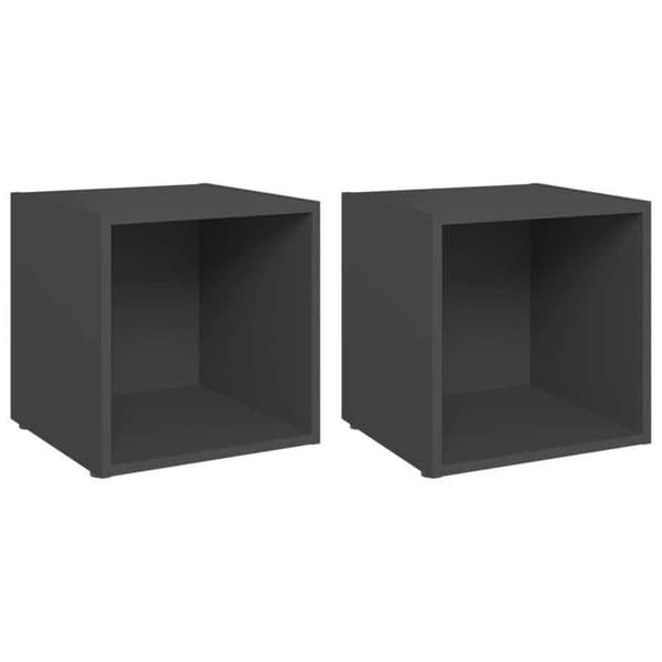 Maison Exclusive - TV-möbler 2 st grå 37x35x37 cm ingenjörsträ