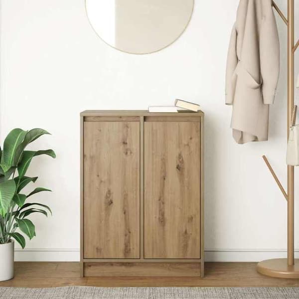 Maison Exclusive - Buffet i egetræ, håndlavet 57x34x76 cm, ingeniørtræ