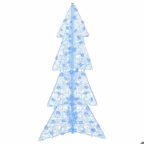 Juletræ - EKSKLUSIVT HUS - Moderne 120 cm - 100 LED blå - Akryl - USB-strøm Blå