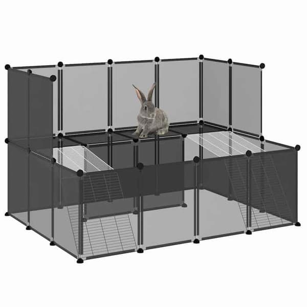 Maison Exclusive - Bur til små dyr Sort 143x107x93 cm PP og Stål