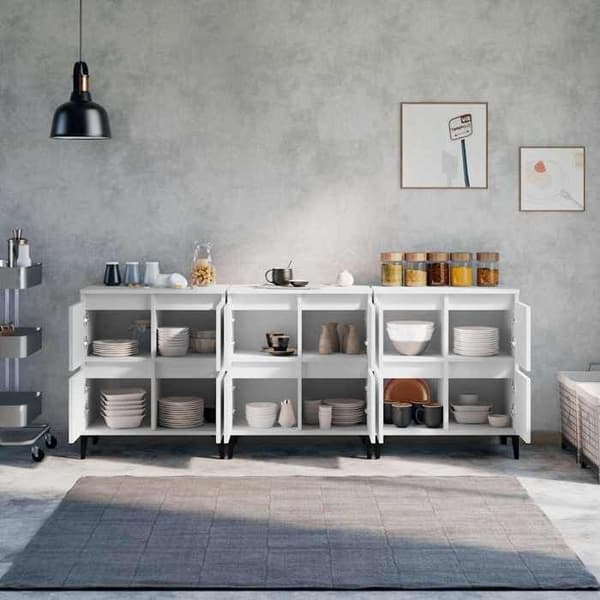Buffé - Exklusivt Hem - Vit - 60x35x70 cm - Hållbart ingenjörsträ Vit