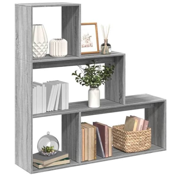 Maison Exclusive - Rumseparator reol 3 niveauer sonoma grå 123x29x123 cm