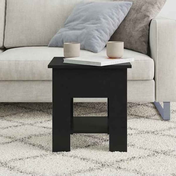 Maison Exclusive - Sort sofabord 40x40x42 cm ingeniørtræ