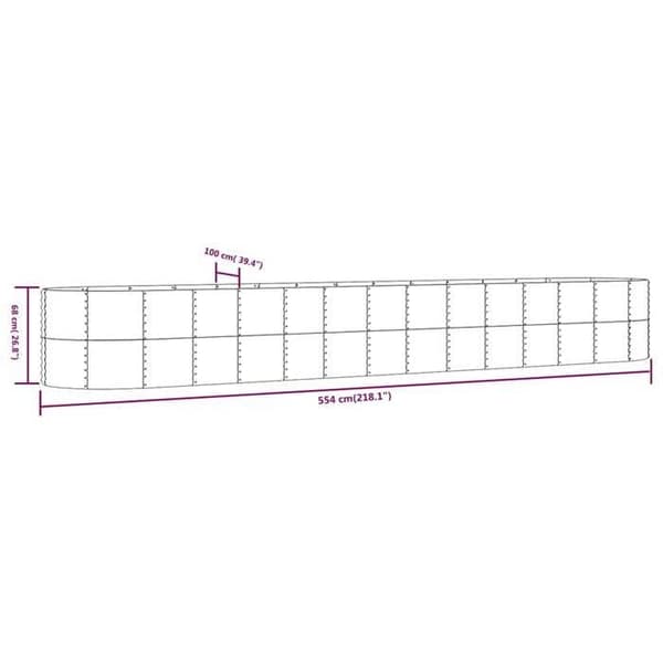 Maison Exclusive - Nostettu puutarhavuode Harmaa 554x100x68cm Pölymaalattu teräs