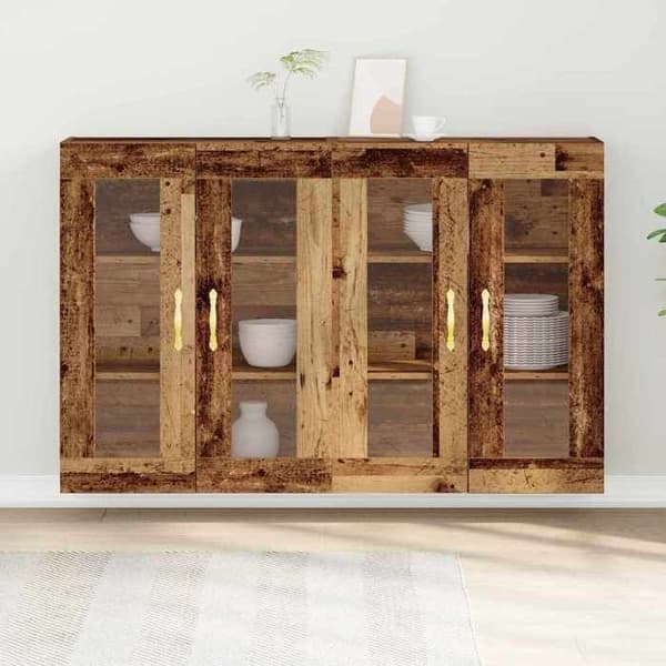 Maison Exclusive - 2 kpl seinähyllykaappeja, vanha puu 69,5 x 34 x 90 cm