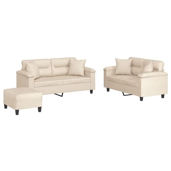 Maison Exclusive - Sæt af 3 sofaer med puder Beige Mikrofiber stof