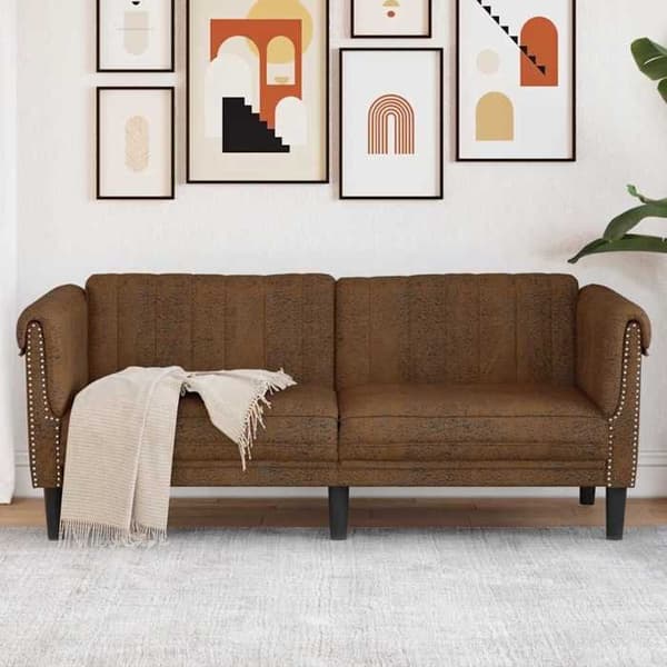 Maison Exclusive - 2-personers sofa i brun kunstlæder