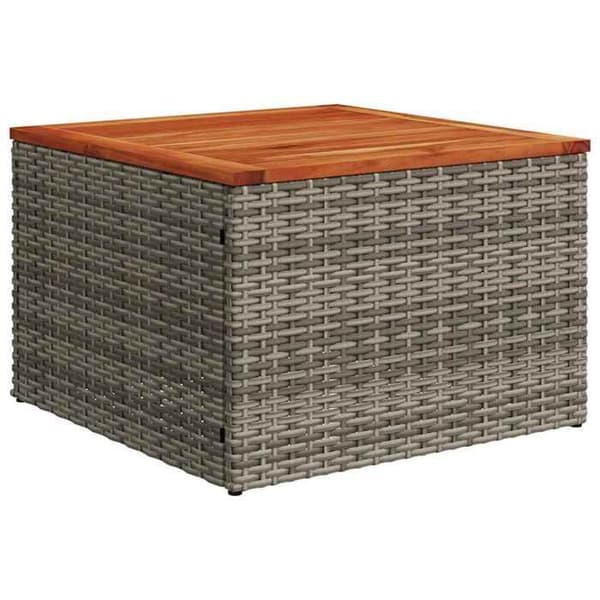 Maison Exclusive - Trädgårdsmöbler 9 delar med grå kuddar i flätad resin