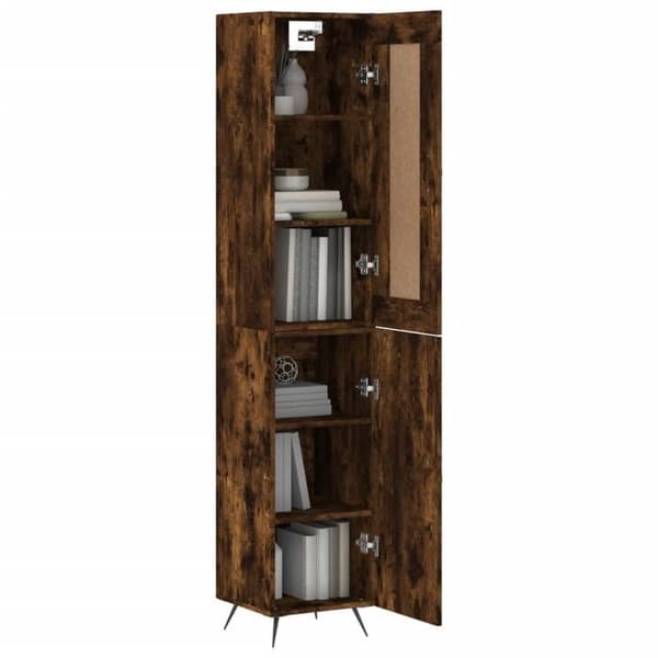 Maison Exclusive - Buffé hög Ek rökig 34,5x34x180 cm Ingenjörsträ