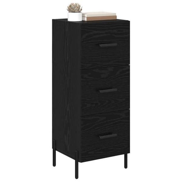 Maison Exclusive - Buffet Sort egetræ 34 x 34,5 x 90 cm Ingeniørtræ svart ek