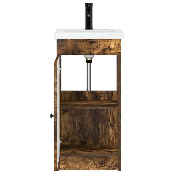 Maison Exclusive - Badeværelsesmøbel med vask Røget eg 42 x 40 x 84,5 cm Rökt ek