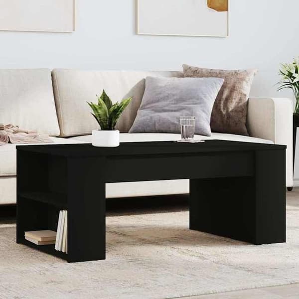 Maison Exclusive - Sort sofabord 102x55x42 cm i ingeniørtræ