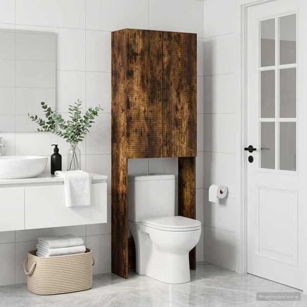 Maison Exclusive - Badeværelsesskab HAARLEM Røget eg 66 x 25,5 x 190 cm