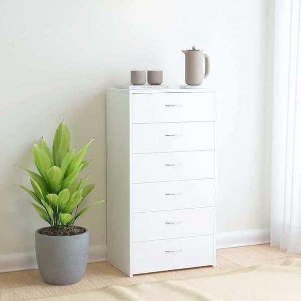 Maison Exclusive - Buffé med 6 lådor Vit 50x34x96 cm Ingenjörsträ