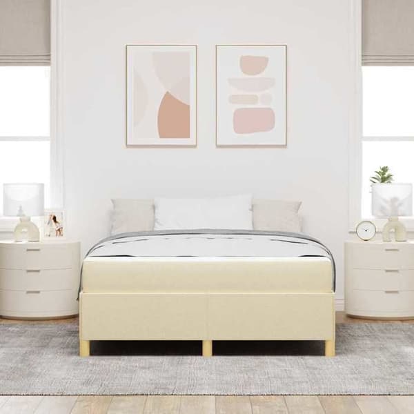 Maison Exclusive - Sängram Creme 140 x 200 cm tyg
