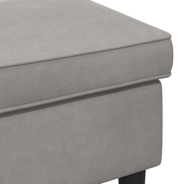 Puff - EXKLUSIV HEM - 55 x 35 x 41 cm - Ljusgrå - Sammet - Koniska träben Ljusgrått