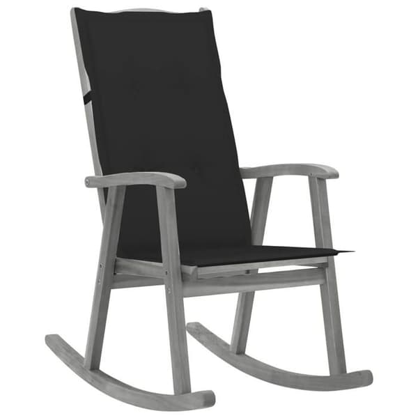 Maison Exclusive - Gungstol med kuddar Grå Massivt akaciaträ Grå
