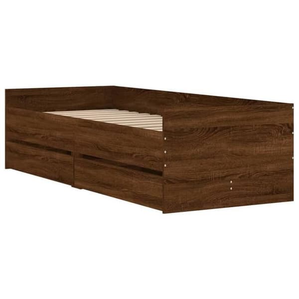 Maison Exclusive - Sengestel uden madras i brunt egetræ 75x190 cm