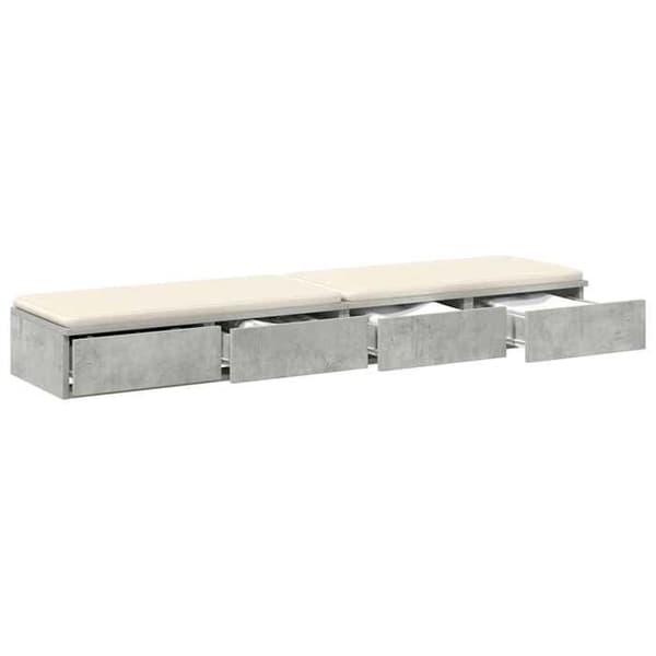 Natteskabe - MAISON EXCLUSIVE - Sengeskuffer - Grå beton - 160×36,5×16,5 cm - Spånplade Betonggrå