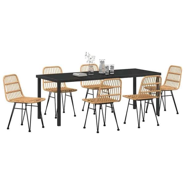 Maison Exclusive - 7 pc spisebordssæt til haven Brun brun