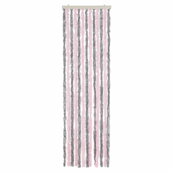 Maison Exclusive - Harmaa hopeinen ja vaaleanpunainen hyttysverkko 56x200 cm chenille