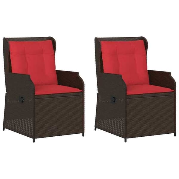 Maison Exclusive - Trädgårdsbänk 2 st Brun polyrotin