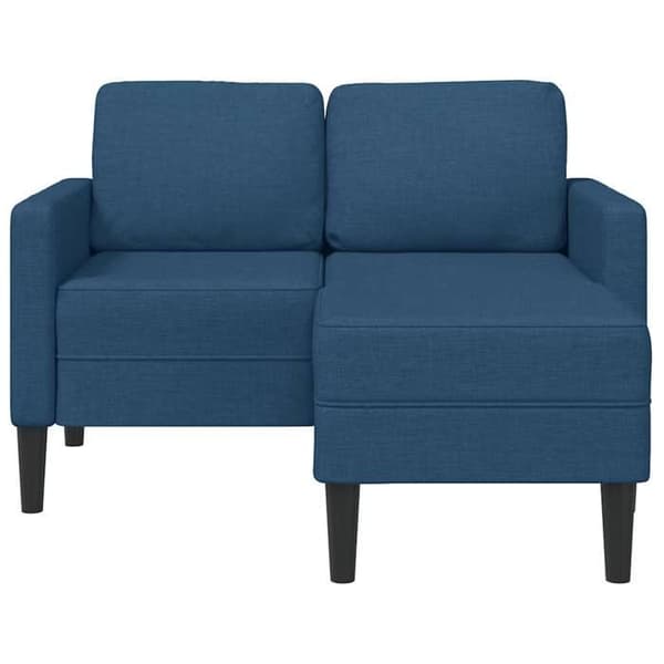 Maison Exclusive - 2-sits soffa med L-formad divan i blått 125 cm tyg