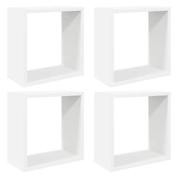 Maison Exclusive - Väggmonterade kubhyllor 4 st vit 30x15x30 cm