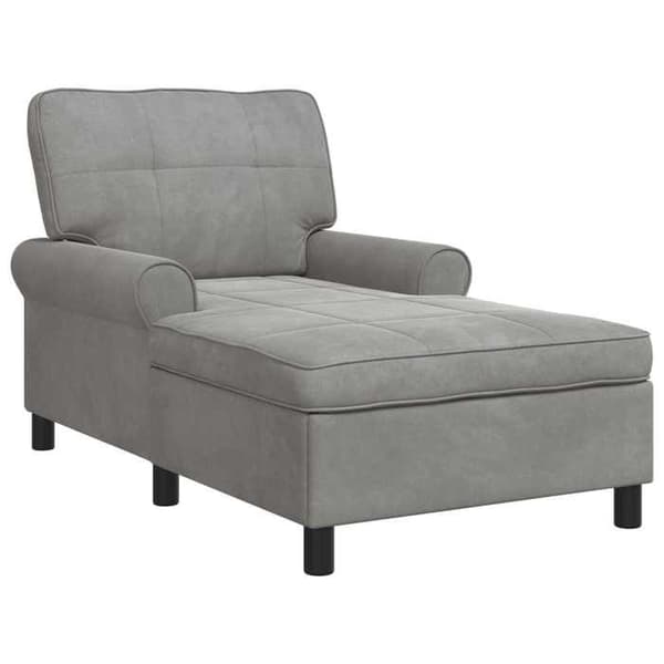 Maison Exclusive - Sengekrog med lys grå pude 91 x 157 x 91 cm Velour