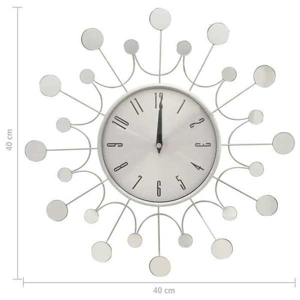 Maison Exclusive - 325165 Seinäkello Hopea 40 cm Metalli