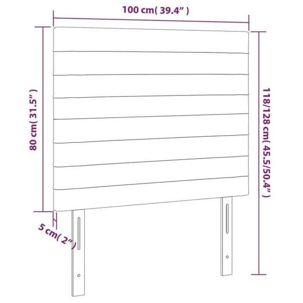 Maison Exclusive - LED Hovedgærde Lys Grå 100x5x118/128 cm Velour ljusgrått