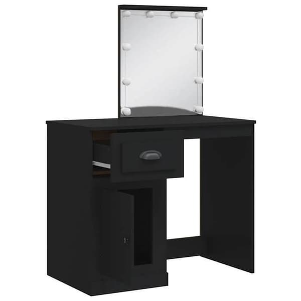 Maison Exclusive - Frisør med LED-lys sort 90x42x132,5cm