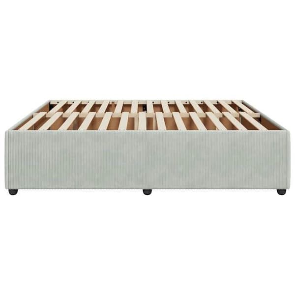 Sengestel - EKSKLUSIV HUS - 200 x 200 cm - Lys grå - Velour - Lamelseng ljusgrått