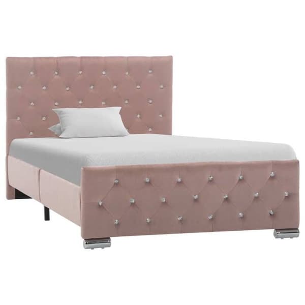 Maison Exclusive - Sängram utan madrass Rosa Sammet 100x200 cm Ros