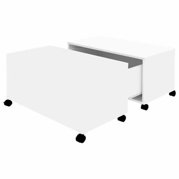 Bord - EKSKLUSIV HUS - 75x75x38 cm - Hvid - Spånplader - Udvideligt rum Vit
