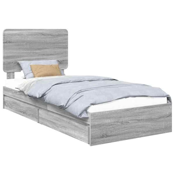Maison Exclusive - Förvaringssäng Grå Sonoma 90 x 190 cm Ingenjörsträ