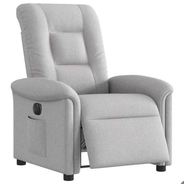 Maison Exclusive - Elektrisk recliner i lysegrå stof