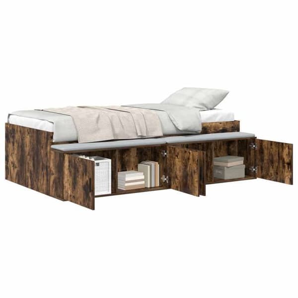 Maison Exclusive - Sängram Rökt ek 90 x 200 cm Ingenjörsträ