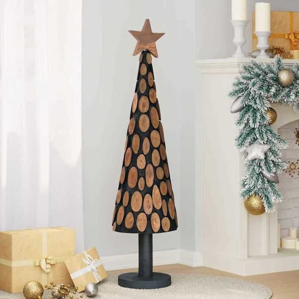 Maison Exclusive - Juletræ med brun støtte 120 cm i solid teaktræ brun