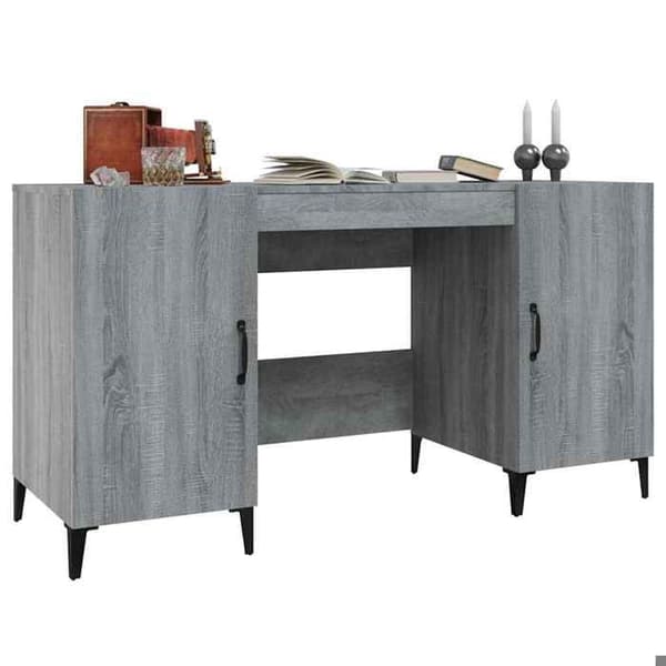Maison Exclusive - Bureau Sonoma grå 140x50x75 cm Ingeniørtræ Sonoma grå