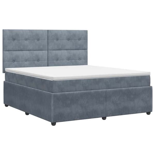 Maison Exclusive - Boxspring säng med madrass Mörkgrå 180 x 200 cm Sammet Mörkgrå