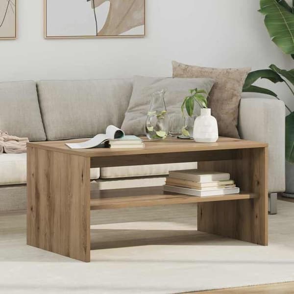 Bord - EKSKLUSIV HUS - 80 x 50 x 40 cm - Ingeniørtræ - Rektangulær - Indbyggede hylder