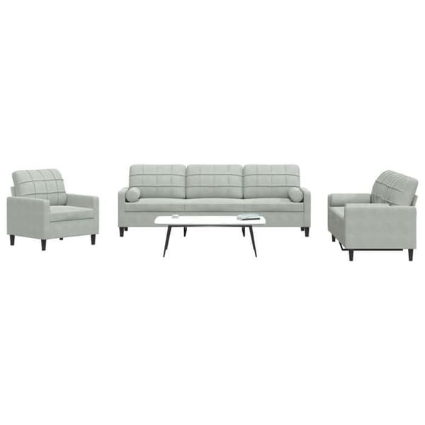 Maison Exclusive - Sæt af 3 sofaer og puder samt velourpuder