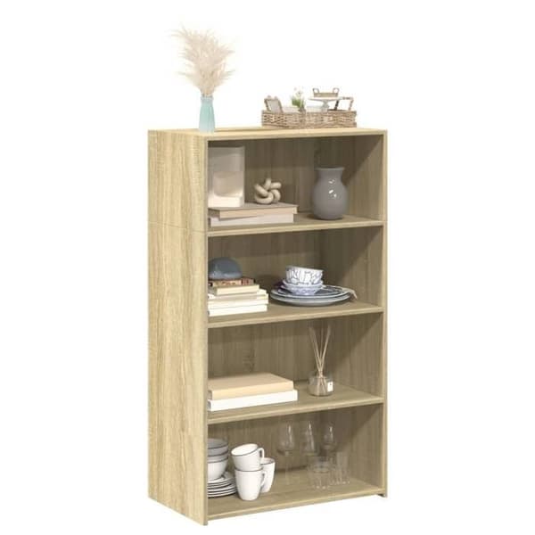Maison Exclusive - Buffé hög ek sonoma 70x41x124 cm ingenjörsträ