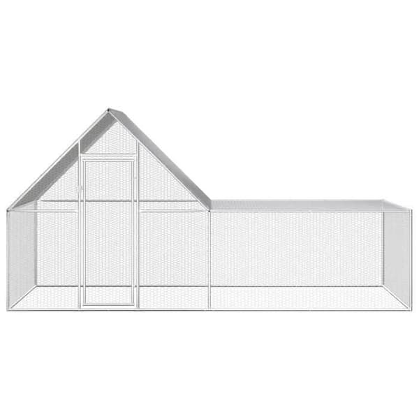 Maison Exclusive - Hønsehus 4 x 2 x 2 m Galvaniseret stål silver-